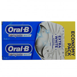 Oral B pasta de dientes 2 X 75 ml. Complete white.