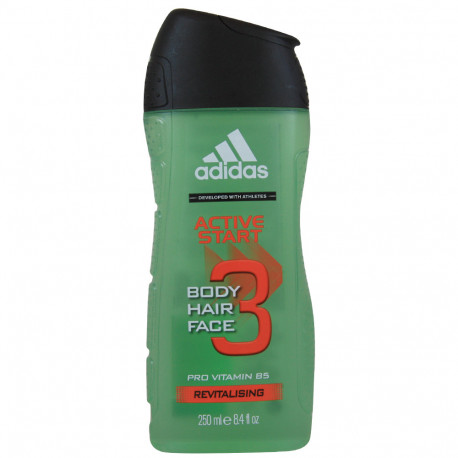 Adidas gel 250 ml. Active Start revitalizing 3 i 1 hair, face and body.