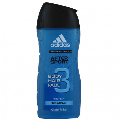 Planta varilla Vendedor Adidas gel 250 ml. After Sport hidratante 3 en 1 cabello, cuerpo y cara. -  Tarraco Import Export