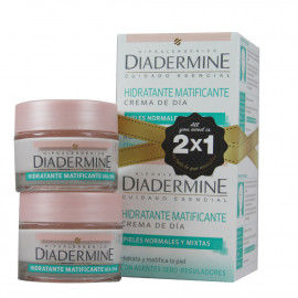 Diadermine crema de día 2x50 ml. Matificante hidratante pieles normales y mixtas.