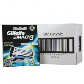 Gillette Mach 3 cuchillas 5 u. Minibox.
