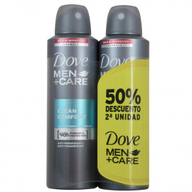 Dove desodorante spray 2X200 ml. Men clean comfort.
