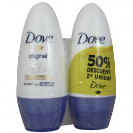 Dove desodorante roll-on 2X50 ml. Original.