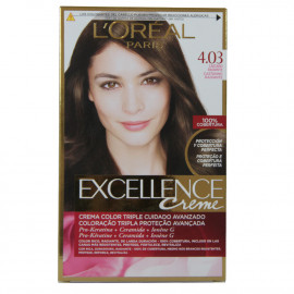 L'Oréal Excellence tinte 4.03 Castaño Radiante.