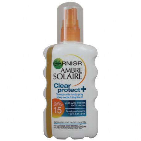 Garnier solar spray transparente 200 ml. Protección 15.