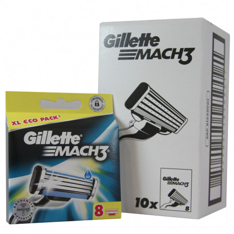 Gillette Mach 3 cuchillas 8 u. Minibox. (Nacional)