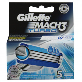Gillette Mach 3 Turbo cuchillas 5 u.