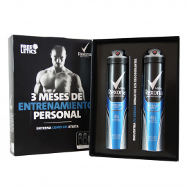 Rexona desodorante spray 2X200 ml. Pack 3 meses entrenamiento personal Men Cobalt Dry.