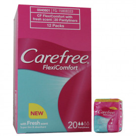 Carefree sanitary towels 12X20 u. Flexi comfort super thin.