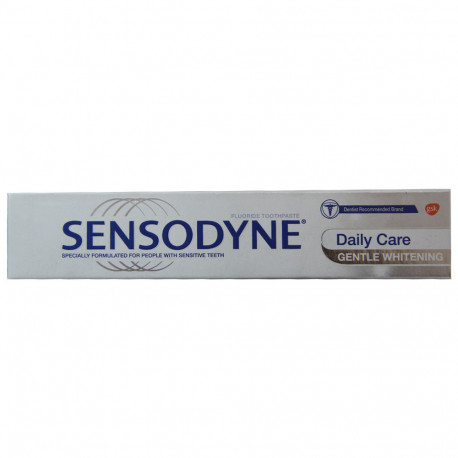 Sensodyne pasta de dientes 50 ml. Cuidado diario blanqueante.