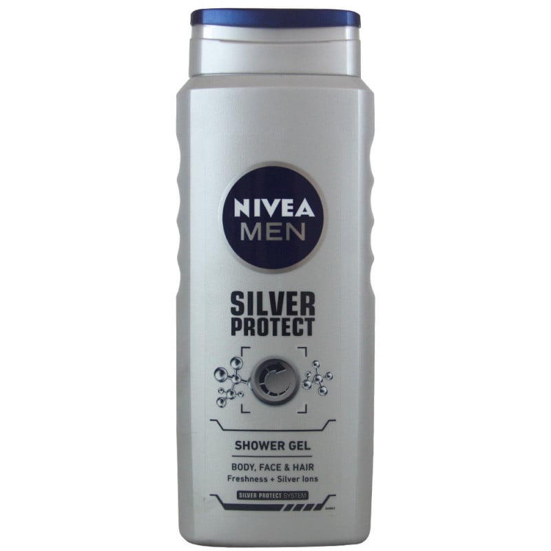 Nivea Men shower gel 500 ml. Silver protect body face hair. - Tarraco Import Export