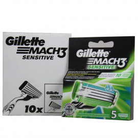 Gillette Mach 3 Sensitive cuchillas 5 u.