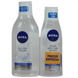 Nivea pack Agua micelar 400 ml. + Agua micelar 200 ml. 3 en 1 Piel normal.