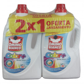 Omino Bianco detergente líquido 40+40 dosis 2X2,714 l. Color+.