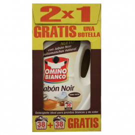 Omino Bianco detergent 2X38 dose 2X2,546 l. Noir soap, color and white clothes.