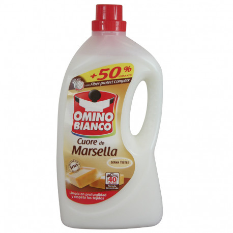 navegador Cereal Cinemática Omino Bianco detergente líquido 40 dosis 2,714 l. Cuore de Marsella. -  Tarraco Import Export