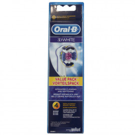 Oral B recambio cepillo de dientes eléctrico 4 u. 3D White.
