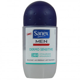 Sanex desodorante roll-on 50 ml. Dermo sensitive 24h.