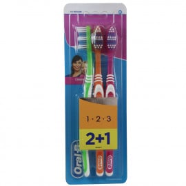 Oral B cepillo de dientes 2+1 u. 1 2 3 Medio.