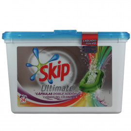 Skip detergent in tabs 24 u. Ultimate double action color.