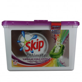 Skip detergente en cápsulas 31 u. Ultimate doble acción Cuidado del color.