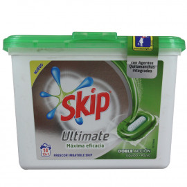 Skip detergente en cápsulas 14 u. Ultimate doble acción Máxima eficacia.