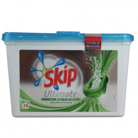 Skip detergente en cápsulas 24 u. Ultimate doble acción máxima eficacia.