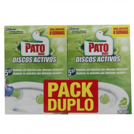 Pato WC active disks dispenser duplo 2X36 ml. Lemon.