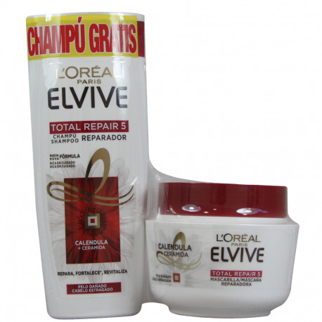 L'Oréal Elvive mask 300 ml. + shampoo 250 ml. Total Repair 5.
