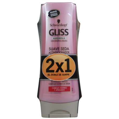Gliss conditioner 2X200 ml. Silk with liquid keratin.