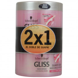 Gliss mask 2X200 ml. Silk with liquid keratin.