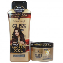 Gliss shampoo 2X400 ml. + mask 200 ml. Oil elixir hair breakage.