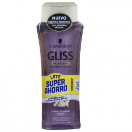 Gliss shampoo 2X250 ml. Smooth effect for unruly hair.