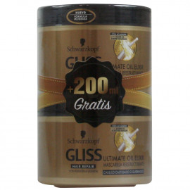 Gliss mascarilla 2X200 ml. Oil elixir cabello quebradizo.