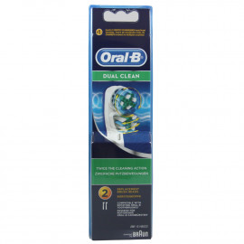 Oral B recambio cepillo de dientes eléctrico 2 u. Dual clean.