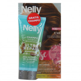 Nelly Creme intense dye. 7/43 golden copper + free 100 ml. Shampoo.