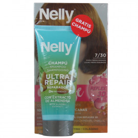 Nelly Creme intense dye. 7/30 medium golden blonde + free 100 ml. Shampoo.