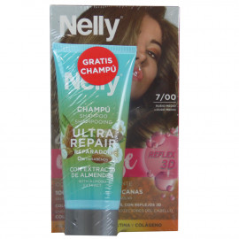 Nelly Creme intense tinte. 7/00 rubio medio + Champú Ultra repair 100 ml. con extracto de almendra.