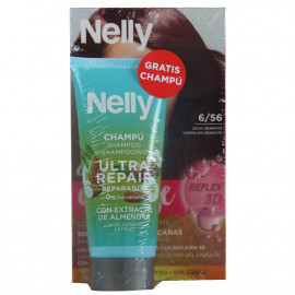 Nelly Creme intense dye. 6/56 red garnet + free 100 ml. Shampoo.