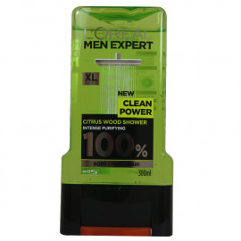 L'Oréal Men expert gel de ducha 300 ml. Clean power cuerpo cara y cabello.