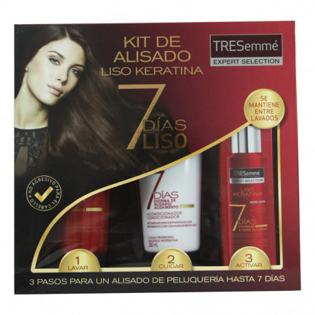 Tresemmé pack shampoo 250 ml. + conditioner 250 ml. + Treatment 120 ml. Liso keratina.