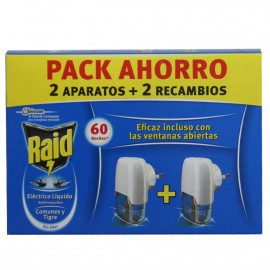 Raid antimosquito electric device with refill 30 night pack of 2 u.