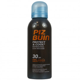Piz Buin solar mousse 150 ml. Protection 30 protect and cool.