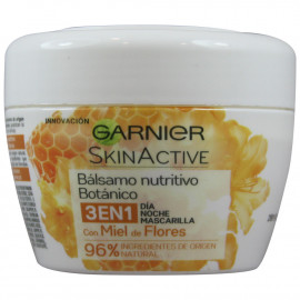 Garnier Skin Active crema 140 ml. 3 en 1 día, noche y mascarilla con miel de flores.
