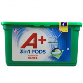 Ariel detergent 3 in 1 tabs - 38 u. Alpine 1026 gr.
