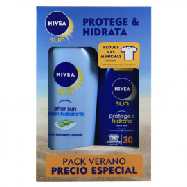 Nivea Sun pack . Protección 30 protege e hidrata 200 ml. + After sun 400 ml.