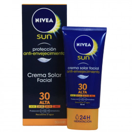 Nivea Sun crema solar 50 ml. Protección 30 Anti-envejecimiento.