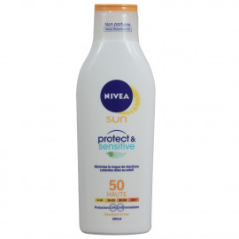 Nivea Sun leche solar 200 ml. Protección 50 protección piel sensible.