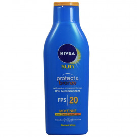 Nivea Sun solar milk 200 ml. Protection 20 protects & tan.