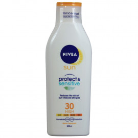 Nivea Sun leche solar 200 ml. Protección 30 protección piel sensible.